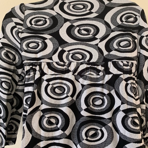 Marc Jacobs Black and White Geometric Circle Square Neck Tunic Dress - Picture 5 of 6